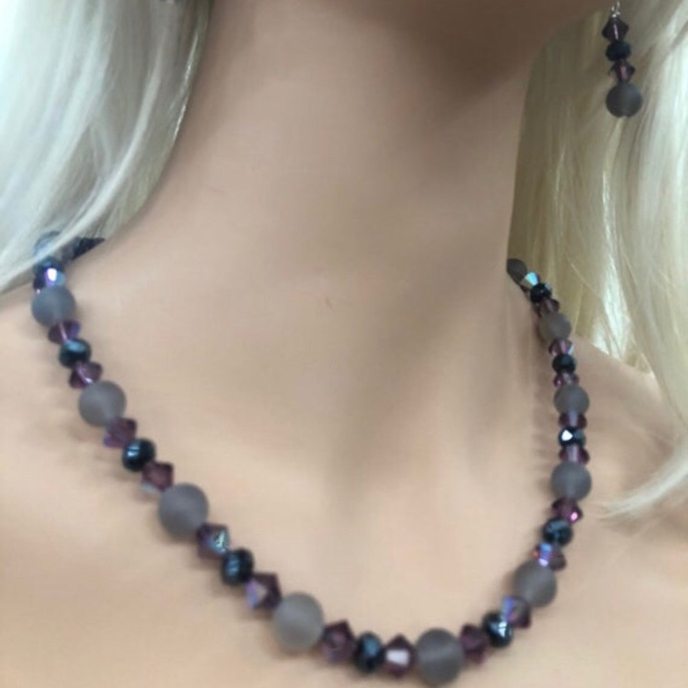 NWT Swarovski Crystal Necklace Set - Picture 10 of 11